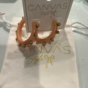 Canvas Style Hoop Earrings